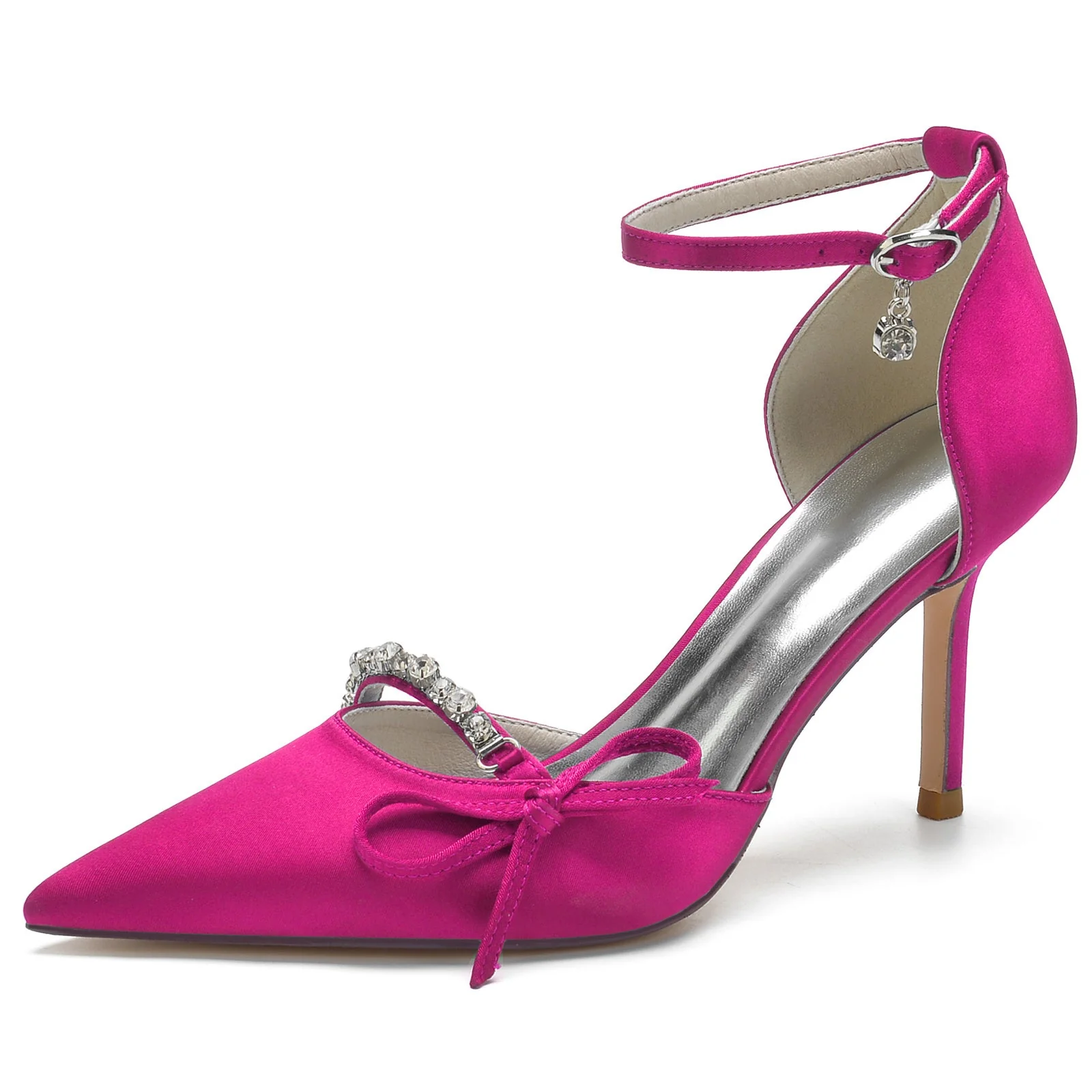Women's Wedding Shoes Rhinestone Bow(s) Stiletto Pointed Toe Bridal Shoes - Image 9