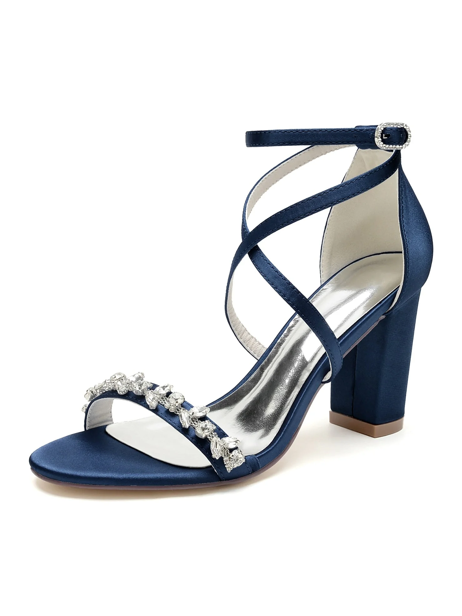 Women's Wedding Shoes Rhinestone High Heel Open Toe Bridal Shoe - Image 12