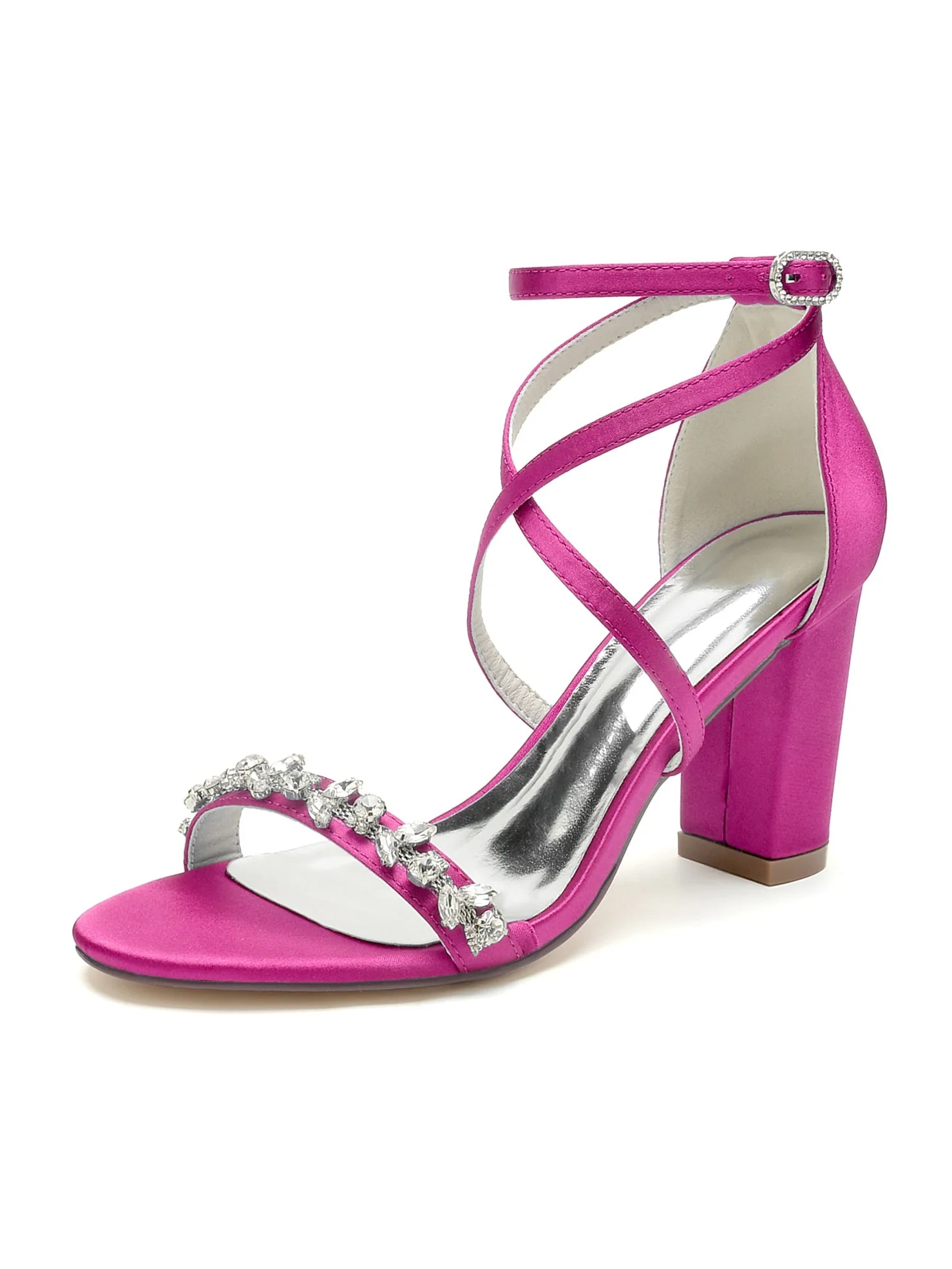 Women's Wedding Shoes Rhinestone High Heel Open Toe Bridal Shoe - Image 13