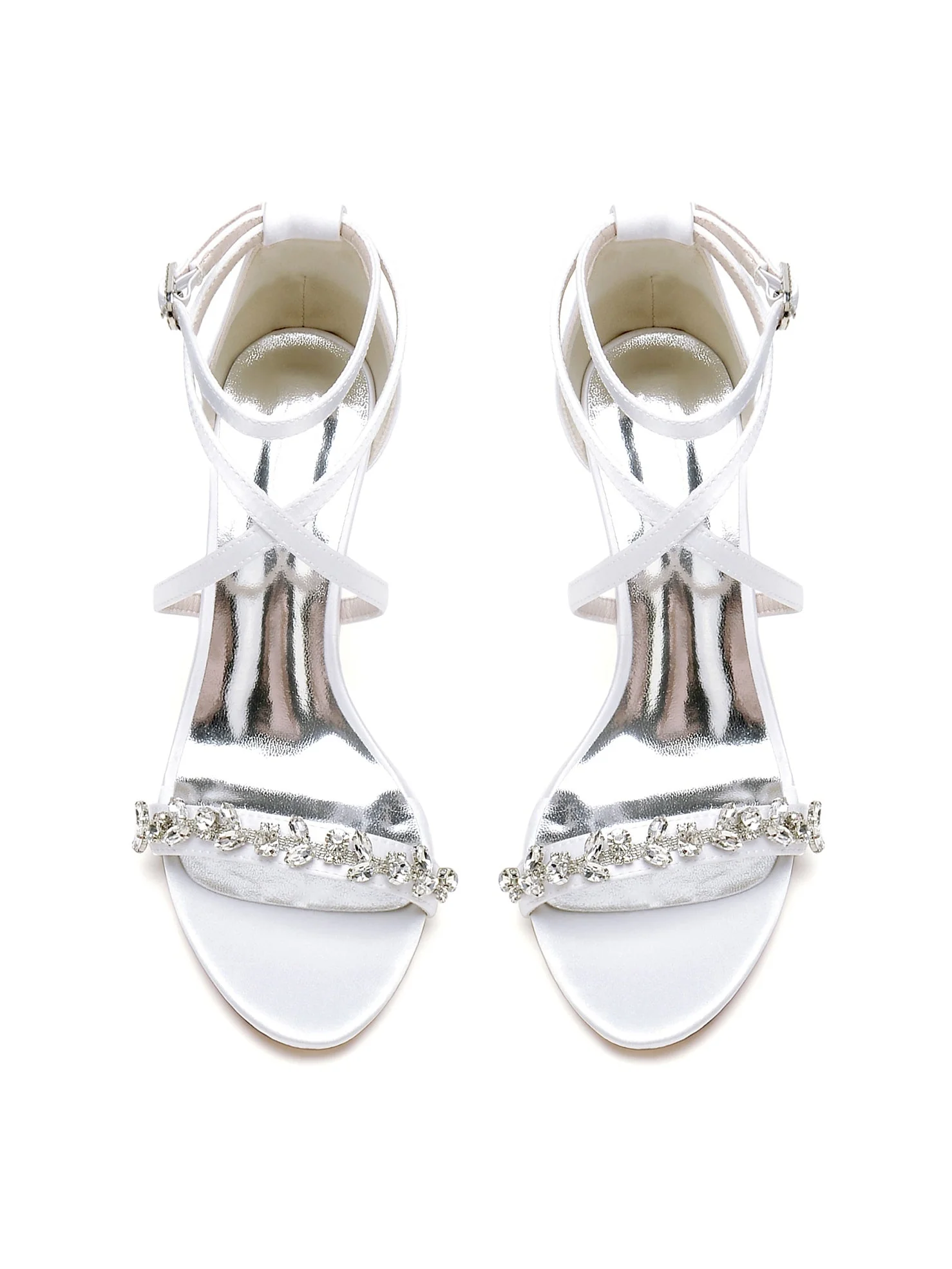 Women's Wedding Shoes Rhinestone High Heel Open Toe Bridal Shoe - Image 3