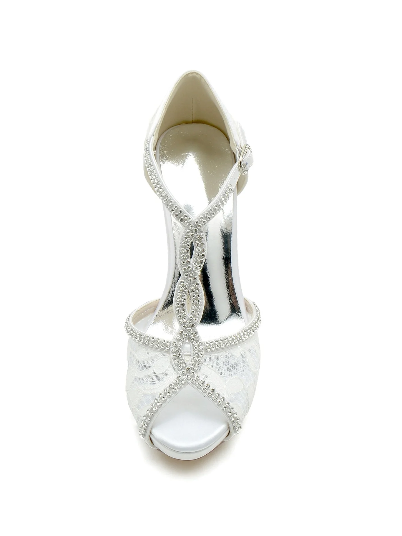 Women's Wedding Shoes Rhinestone High Heel Open Toe Bridesmaid Shoes - Image 3
