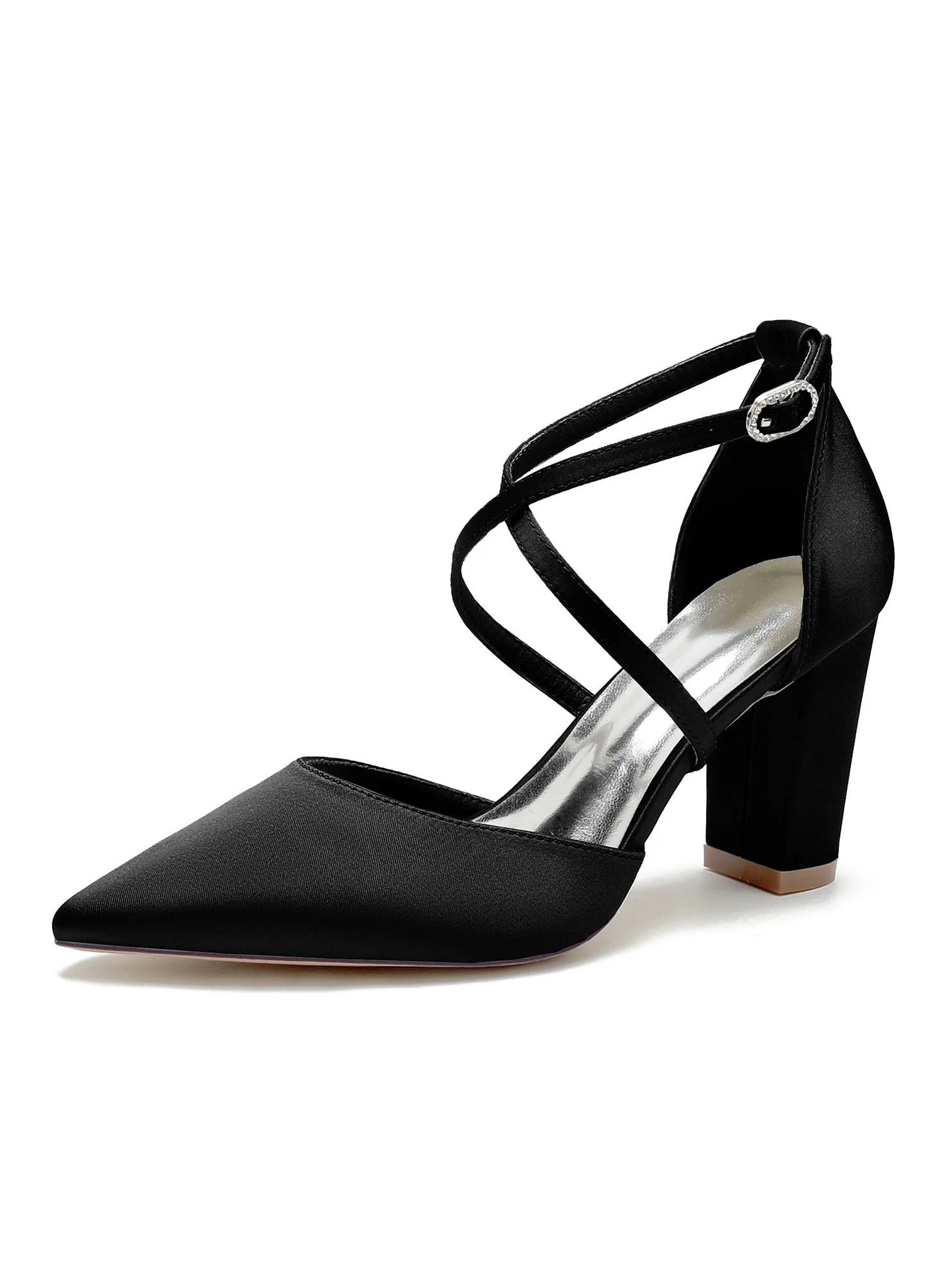 Women's Wedding Shoes Rhinestone High Heel Pointed Toe Bridal Shoes - Image 8