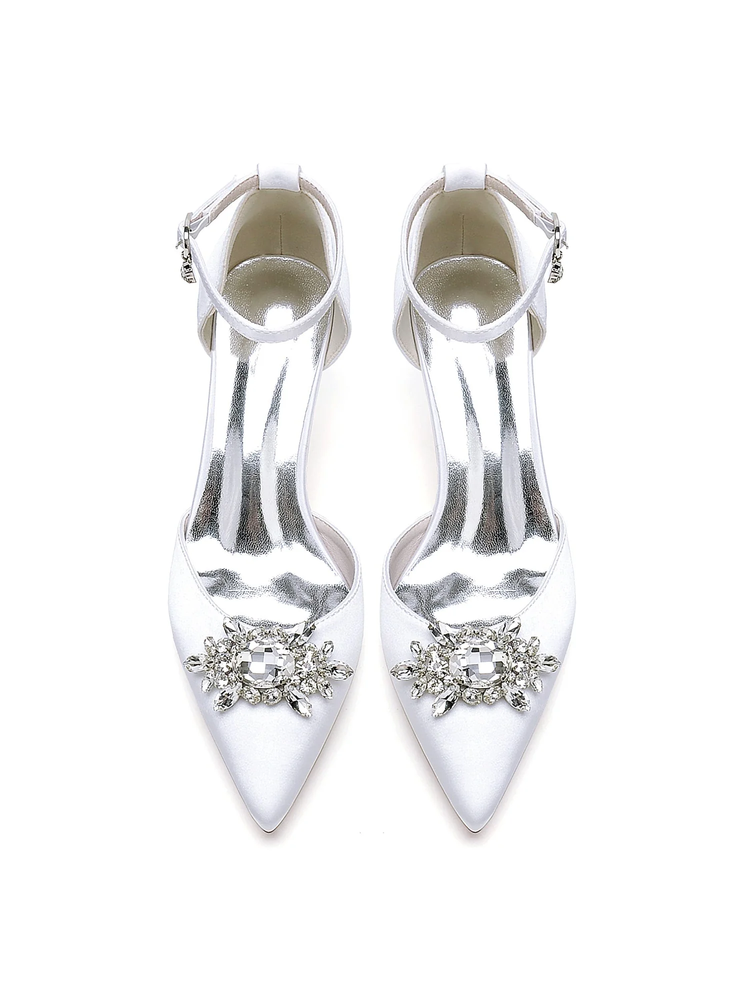 Women's Wedding Shoes Rhinestone High Heel Pointed Toe Bridal Shoes - Image 2