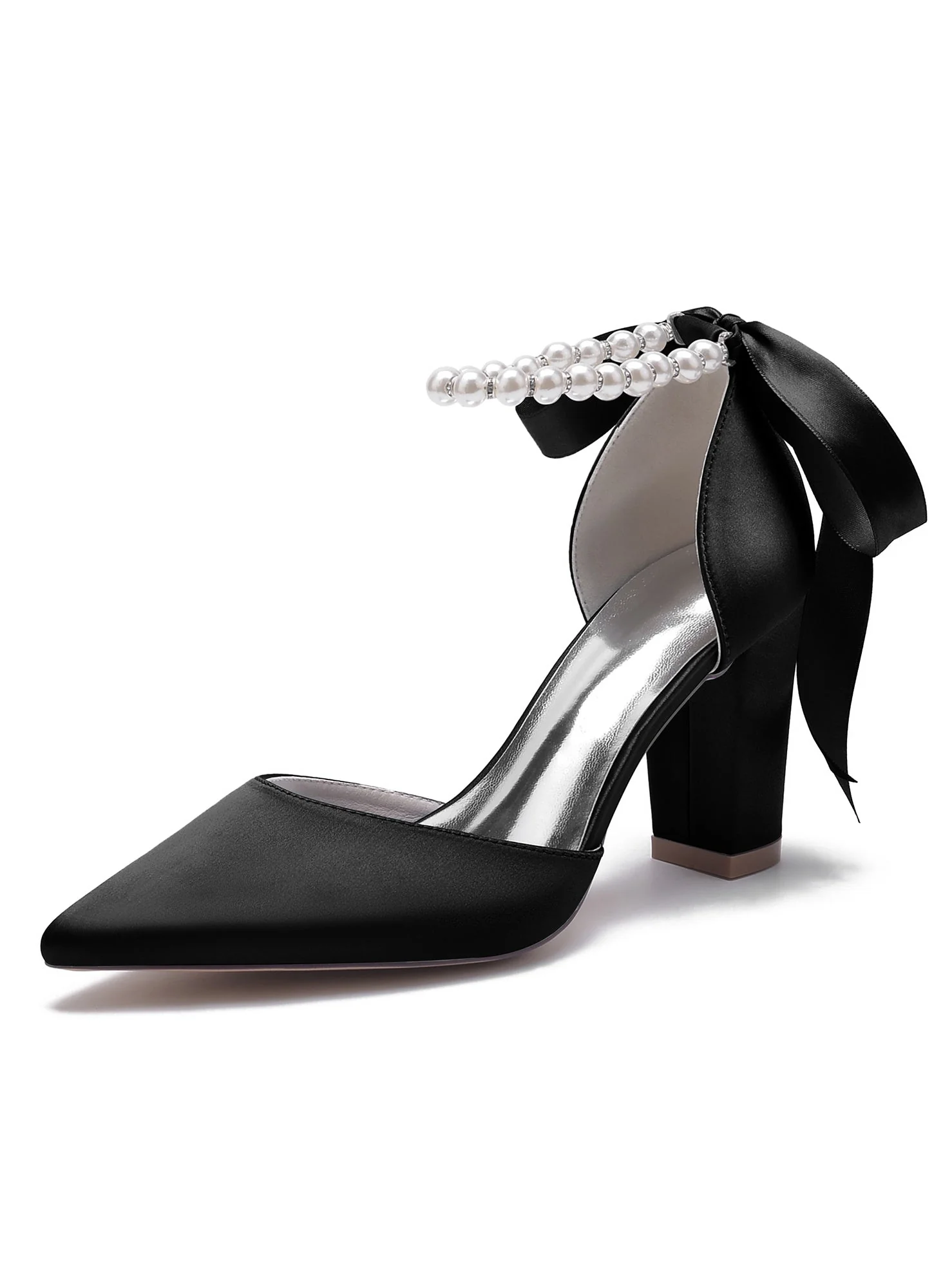 Women's Wedding Shoes Rhinestone High Heel Pointed Toe Bridesmaid Shoes - Image 11