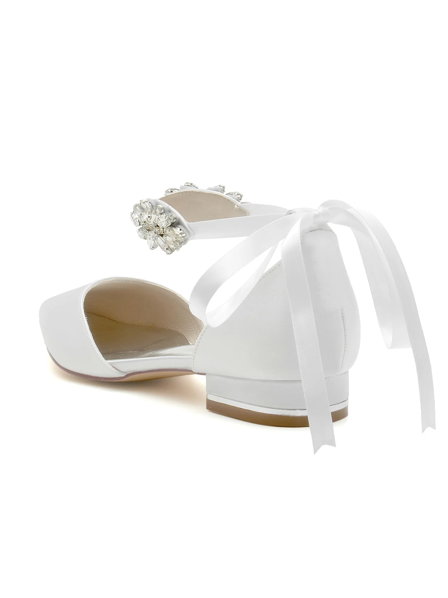 Women's Wedding Shoes Rhinestone Low Heel Pointed Toe Bridesmaid Shoes - Image 6