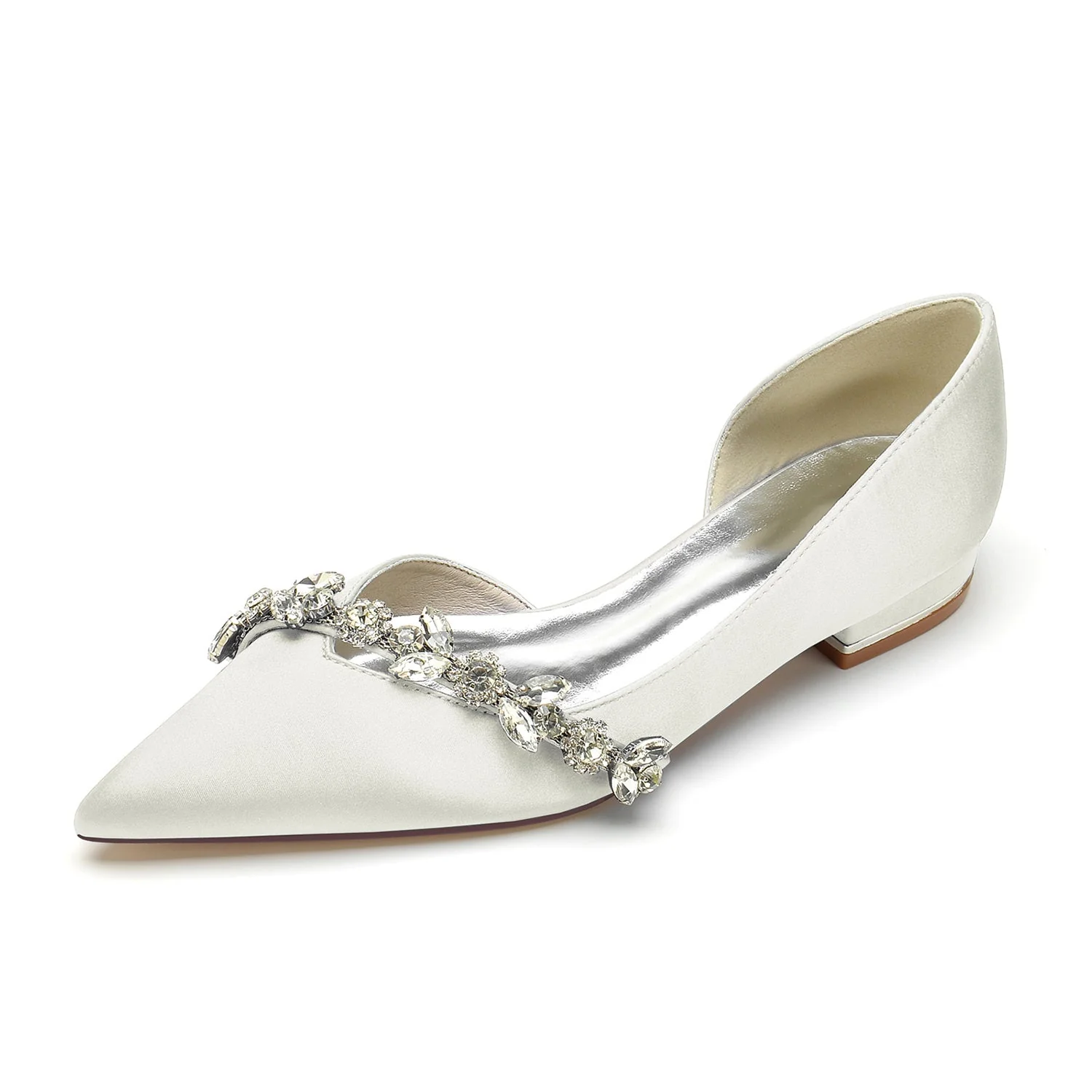 Women's Wedding Shoes Rhinestone Low Heel Pointed Toe Minimalism Bridal Shoes - Image 11