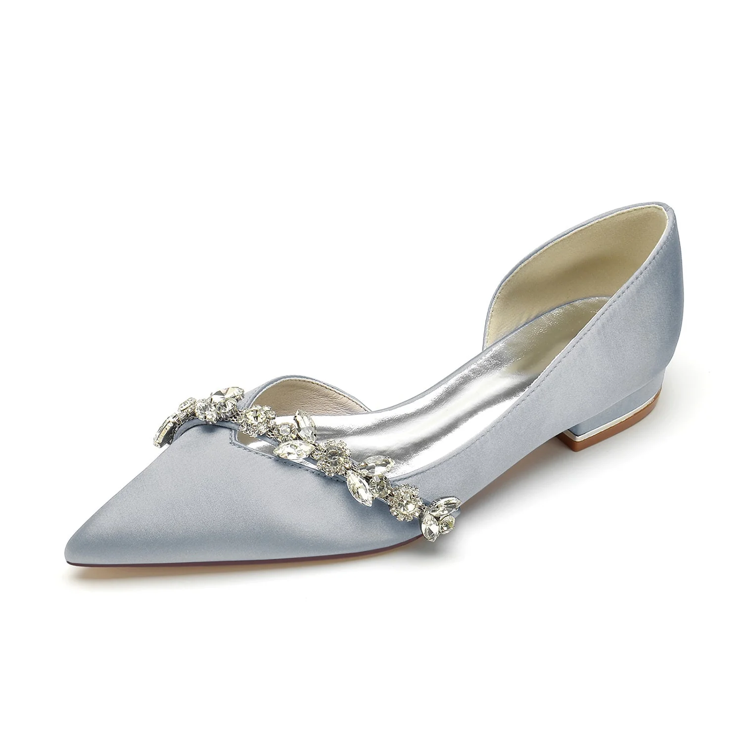 Women's Wedding Shoes Rhinestone Low Heel Pointed Toe Minimalism Bridal Shoes - Image 12