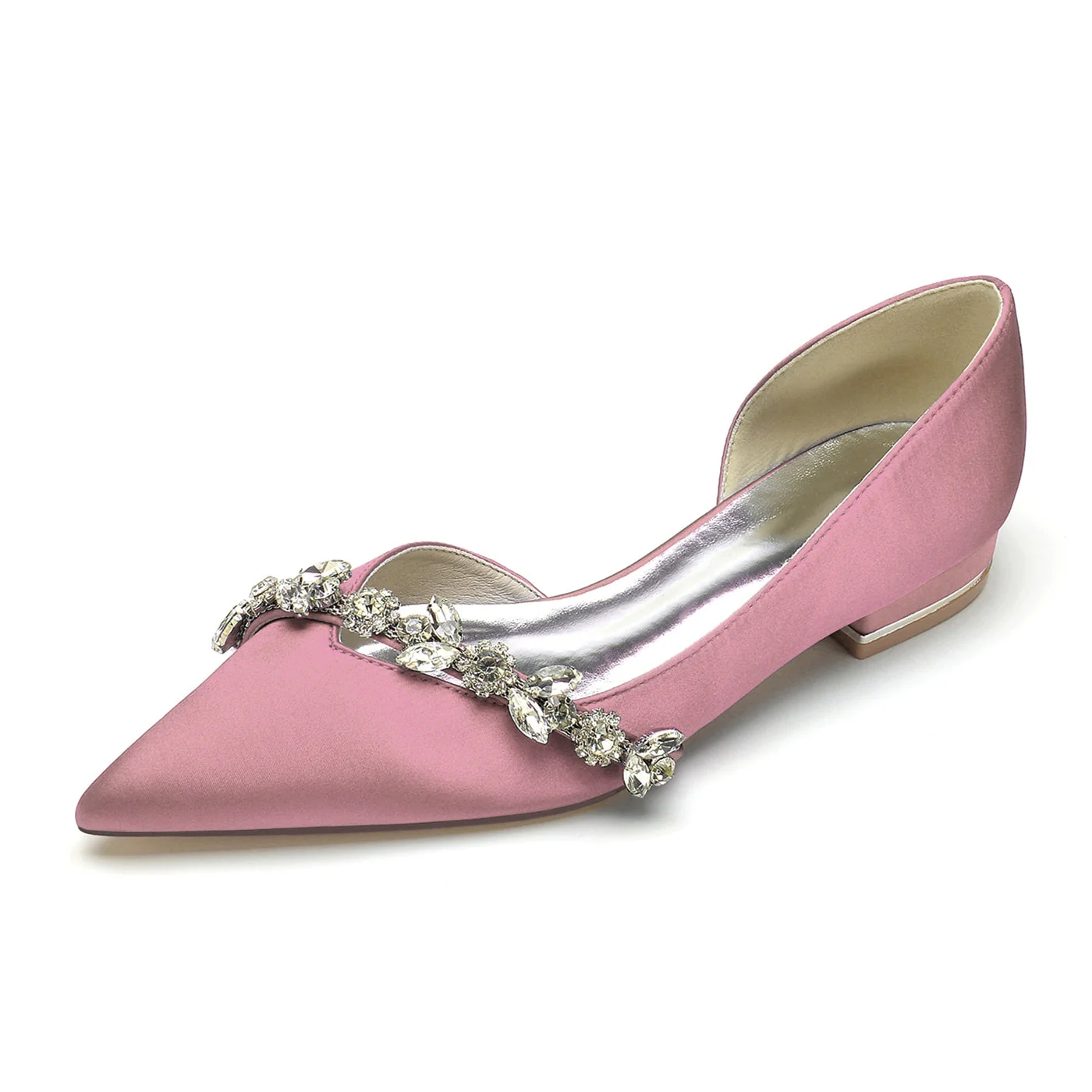 Women's Wedding Shoes Rhinestone Low Heel Pointed Toe Minimalism Bridal Shoes - Image 13