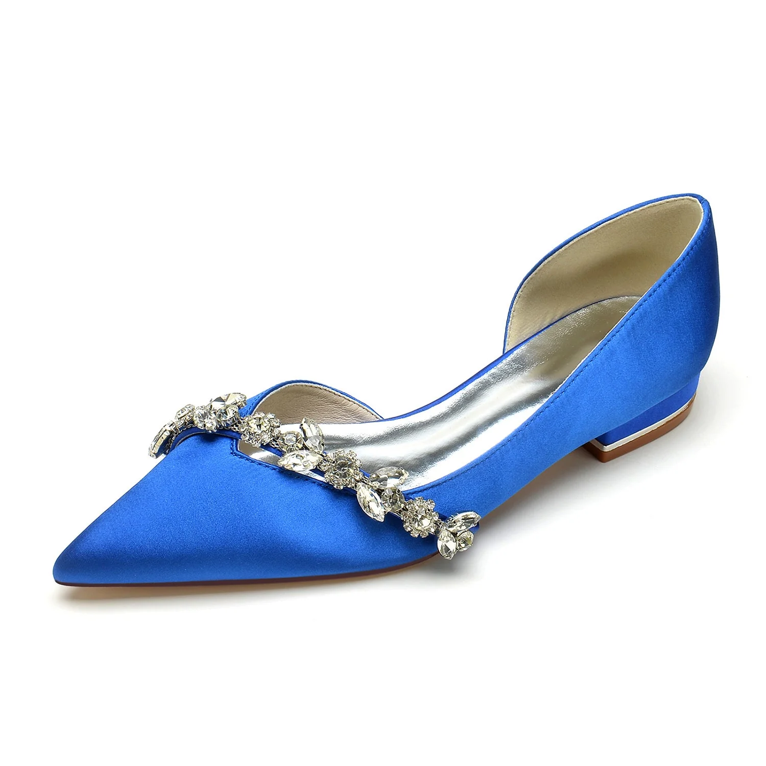 Women's Wedding Shoes Rhinestone Low Heel Pointed Toe Minimalism Bridal Shoes - Image 2