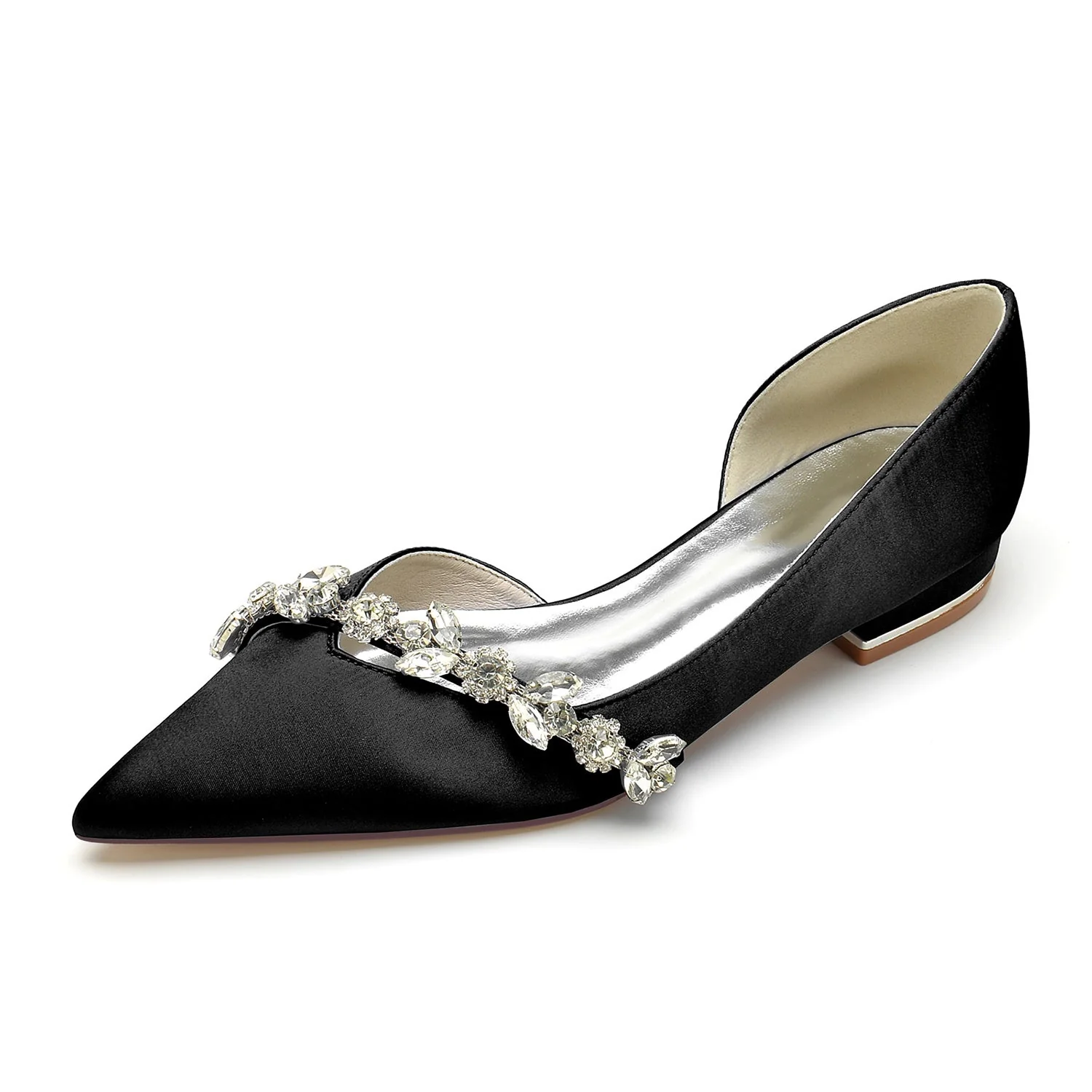 Women's Wedding Shoes Rhinestone Low Heel Pointed Toe Minimalism Bridal Shoes - Image 6