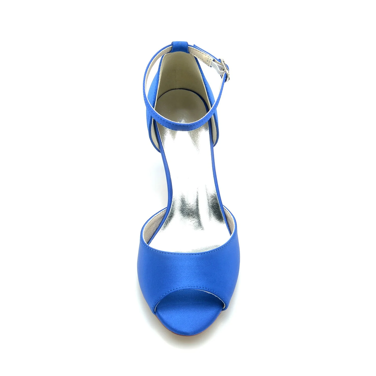 Women's Wedding Shoes Rhinestone Mid Peep Toe Ankle Strap Minimalism Bridal Shoes - Image 5