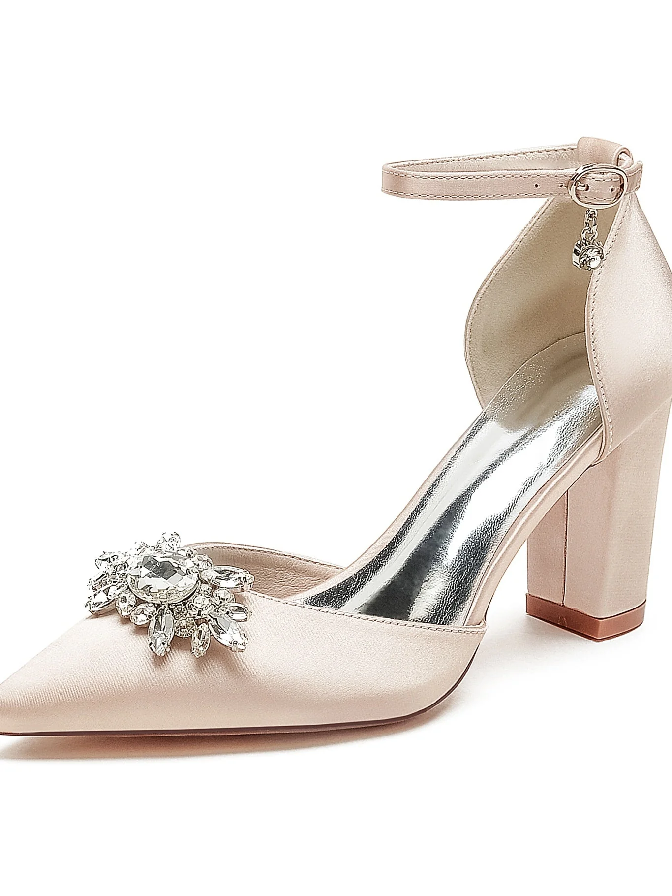Women's Wedding Shoes Rhinestone Pointed Toe High Heel Bridal Shoes - Image 10