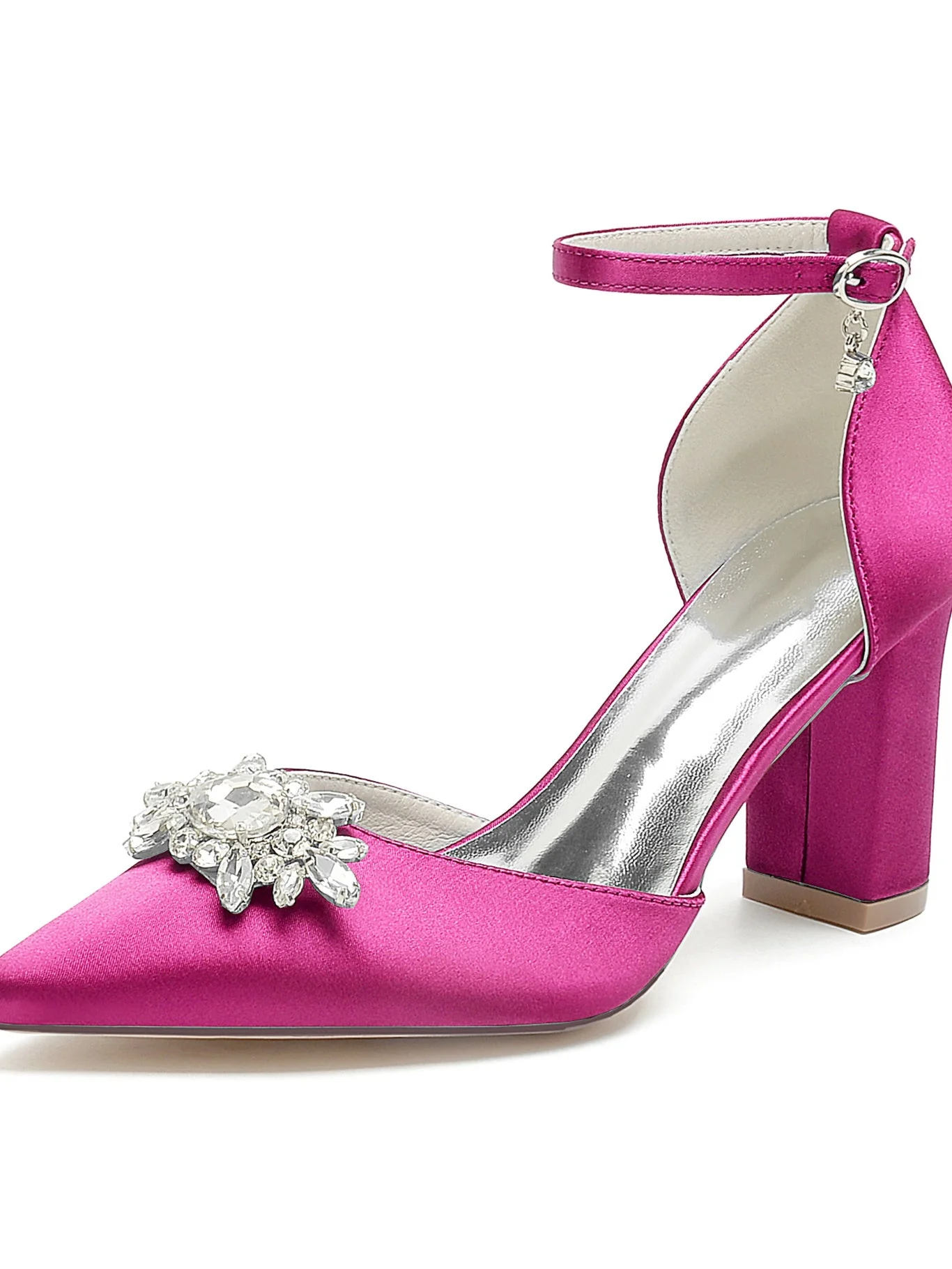 Women's Wedding Shoes Rhinestone Pointed Toe High Heel Bridal Shoes - Image 12