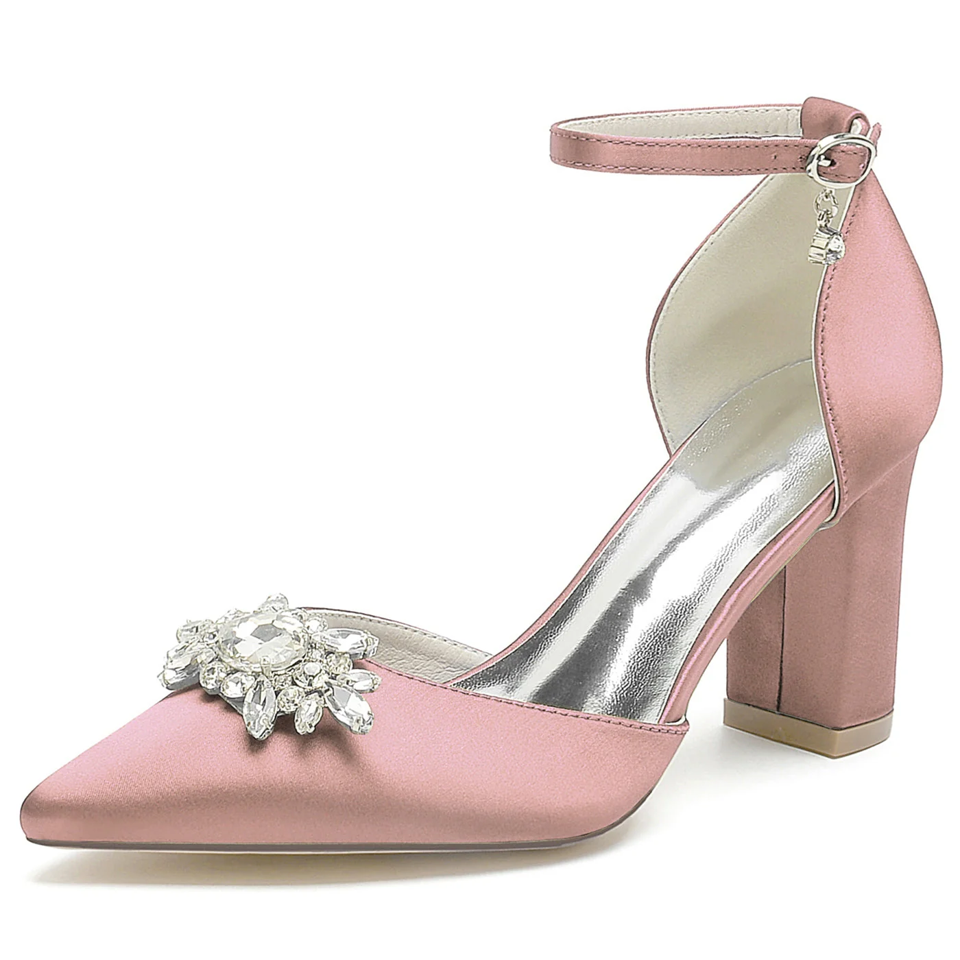 Women's Wedding Shoes Rhinestone Pointed Toe High Heel Bridal Shoes - Image 14