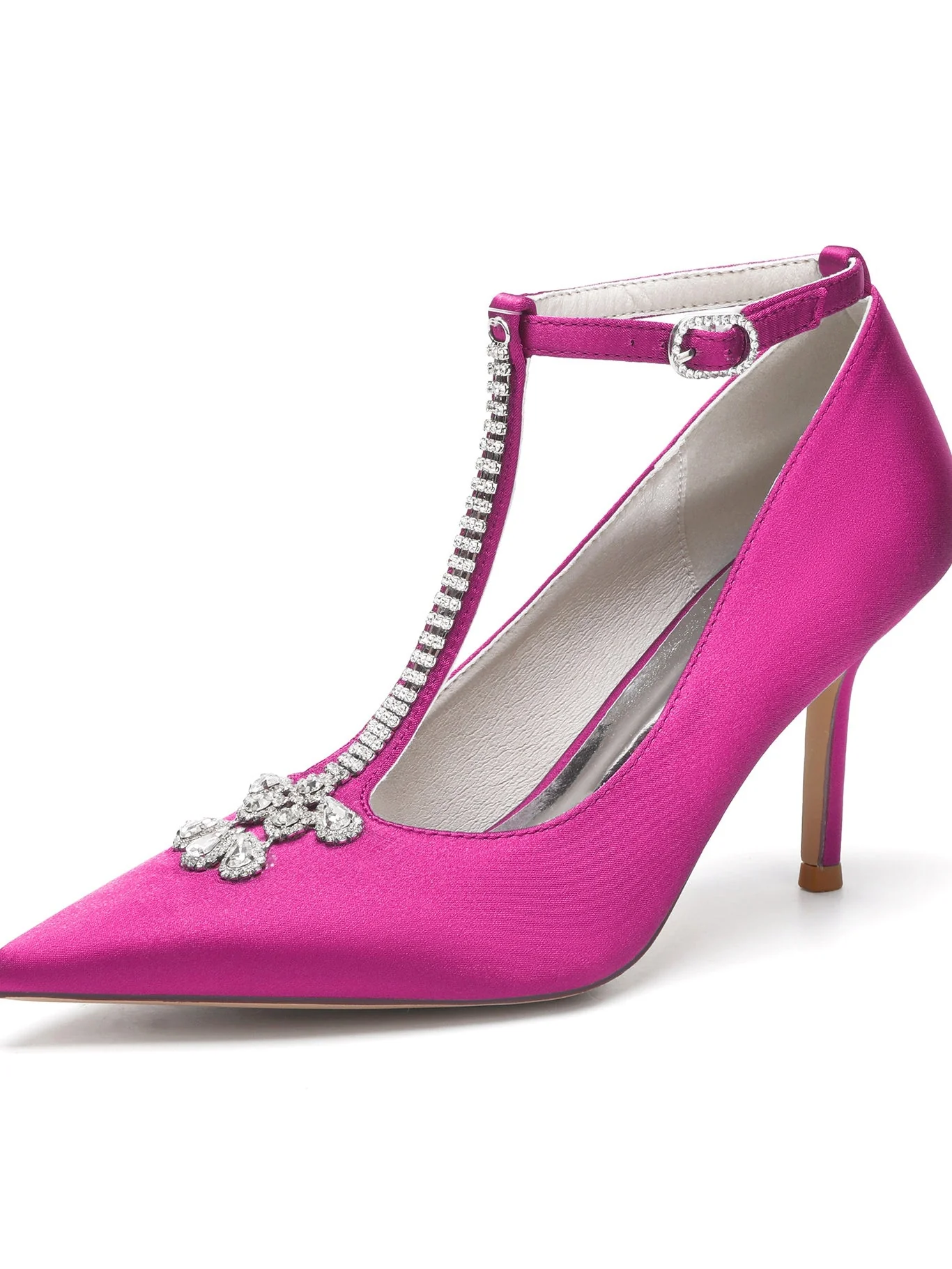 Women's Wedding Shoes Rhinestone Stiletto Heel Pointed Toe Bridesmaid Shoes - Image 11