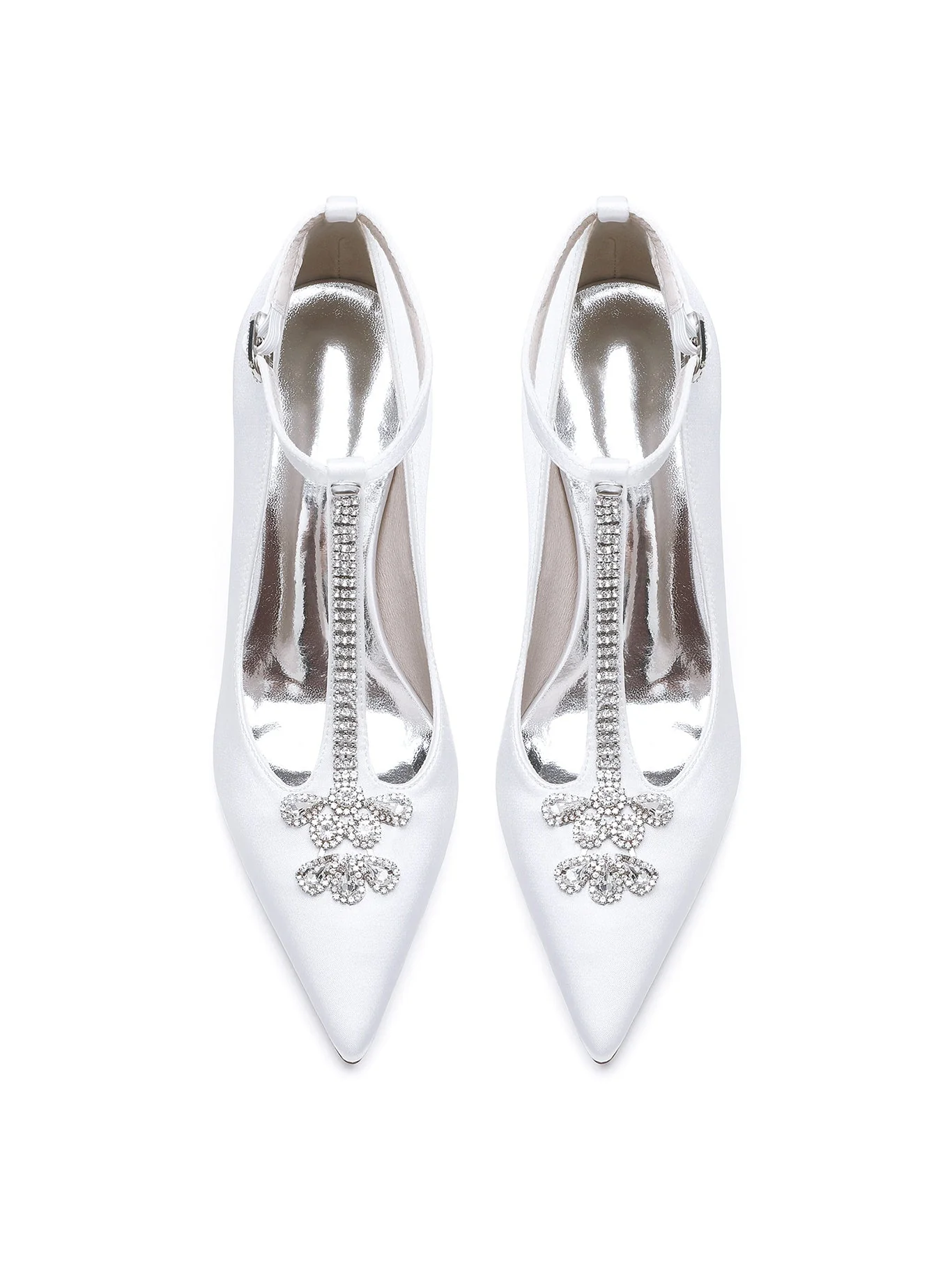 Women's Wedding Shoes Rhinestone Stiletto Heel Pointed Toe Bridesmaid Shoes - Image 8