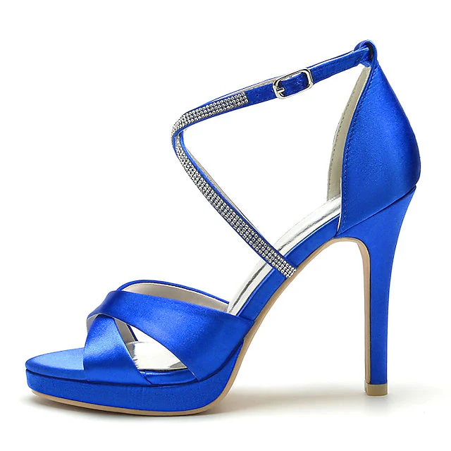 Women's Wedding Shoes Rhinestone Stiletto Open Toe Bridal Shoes  Valentines Gifts Party - Image 18