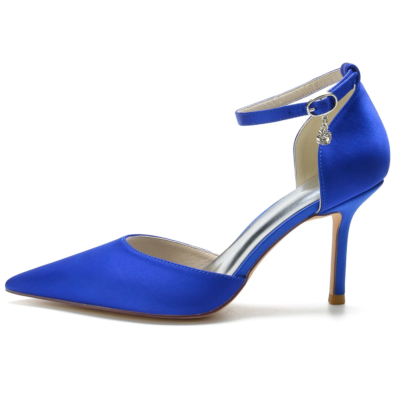 Women's Wedding Shoes Rhinestone Stiletto Pointed Toe Buckle Bridal Shoes - Image 4
