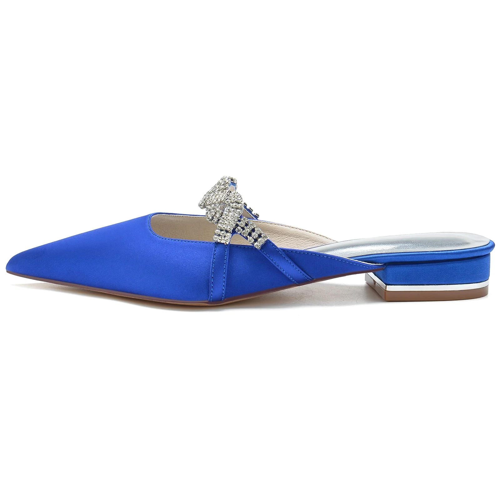 Women's Wedding Shoes Twisted Sparkling Crystal Low Pointed Toe Bridal Shoes - Image 3