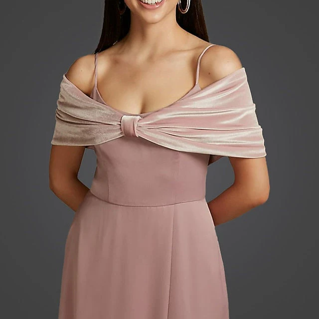 Women's Wrap Bolero Pure Elegant Sleeveless Velvet Wedding Wraps With Pure colour - Image 3